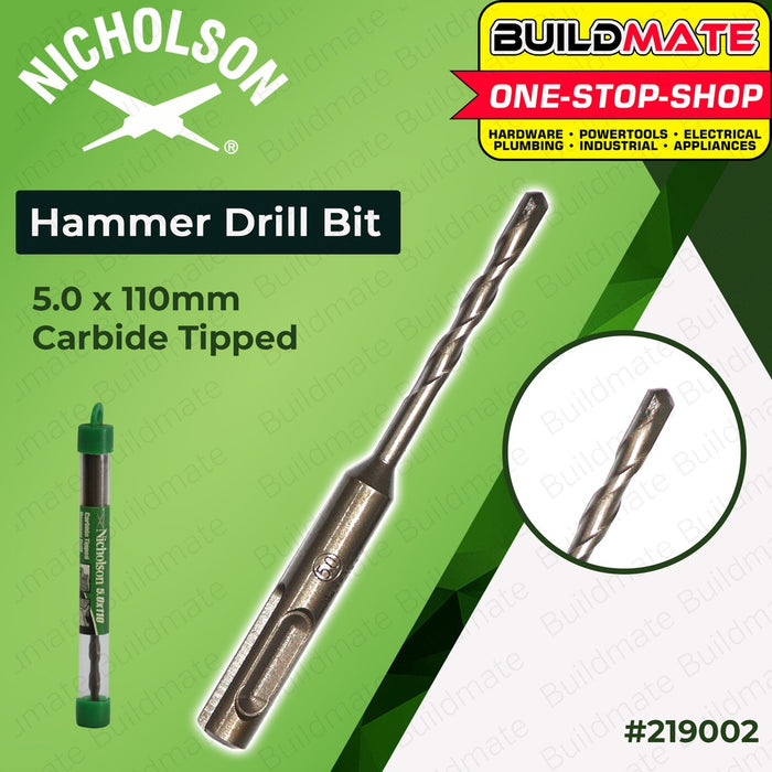 Nicholson SDS Hammer Drill Bit Carbide Tipped 5.0x110mm 21219002 |  6.0x110mm 219006 SOLD PER PIECE