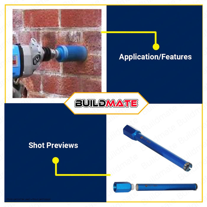 FUJIMA Diamond Core Bits 32mmx370mm 1-1/4" Inch For Hard Concrete, Brick, & Block FT-DCB32 BUILDMATE