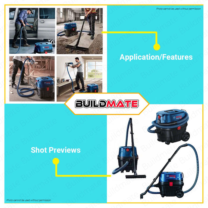 BOSCH POWER SOCKET 1200W 2-IN-1 Heavy Duty Industrial 25L Vacuum Cleaner Air Blower GAS 12-25 PL 060197C1K0 •BUILDMATE• BPT