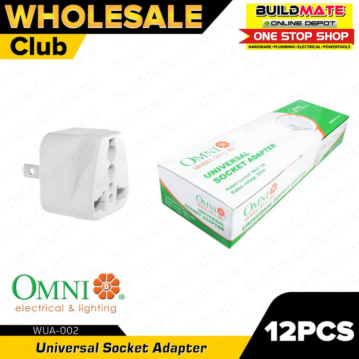 [WHOLESALE] (12PCS) OMNI Universal Socket Adapter 10A 250V WUA-002 •BUILDMATE•