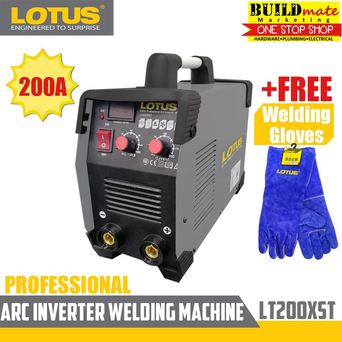 LOTUS Professional ARC Inverter Welding Machine 200A LT200SXT +Free Welding Gloves •BUILDMATE• LWM