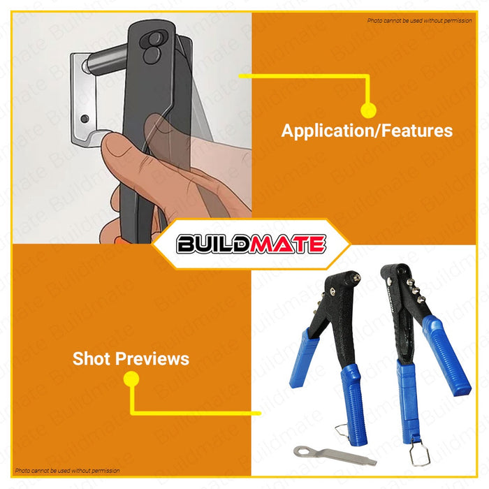 WADFOW Hand Riveter 10.5" Inches Applicable Rivet Aluminum Alloy Body Durable WHR2610 •BUILDMATE WHT