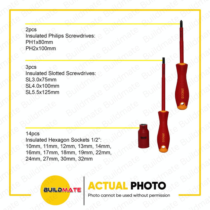 INGCO 26PCS/SET Insulated Hand Tools Set HKITH2601 •BUILDMATE• IHT