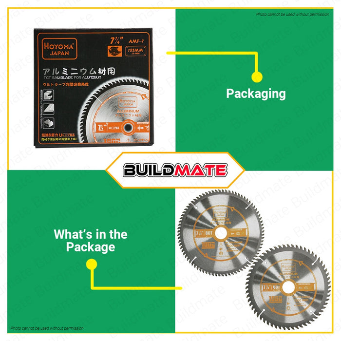 HOYOMA JAPAN TCT Aluminum Cutting Circular Saw Blade for 7-1/4 variant 60T | 80T •BUILDMATE•