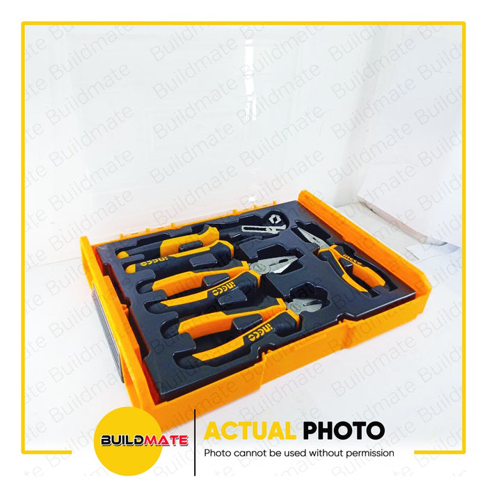 INGCO 4PCS Pliers Set With Case Combination Pliers Long Nose Pump Pliers HKTV01P041 •BUILDMATE H-TSS