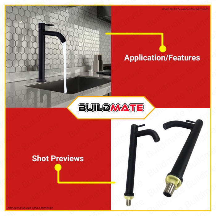 WSDA Lavatory Faucet Matte Black Finish 30cm SF-308BK •BUILDMATE•