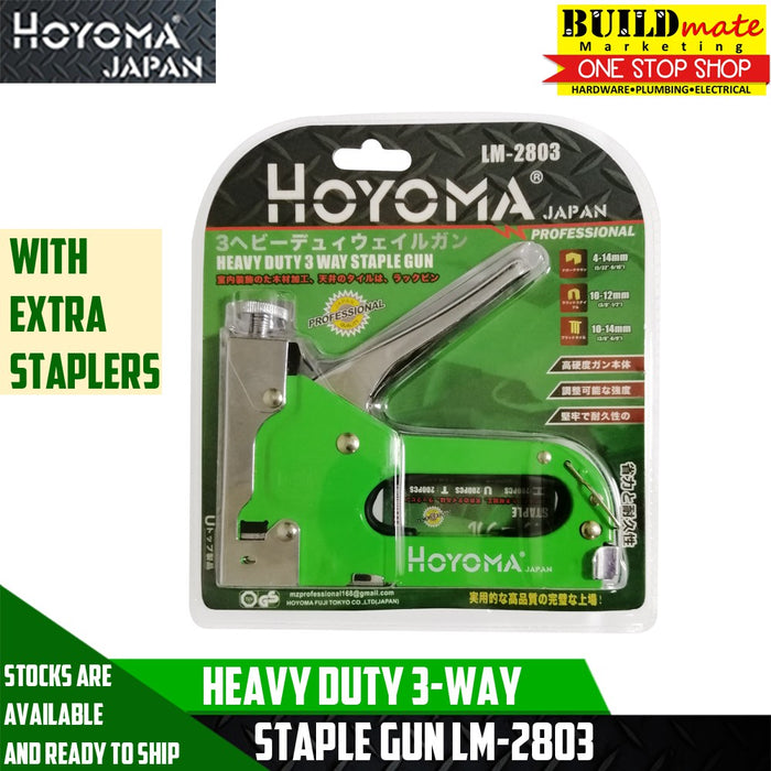 Hoyoma Heavy Duty 3-Way Staple Gun w/ EXTRA Staplers LM2803 •BUILDMATE• HYMHT