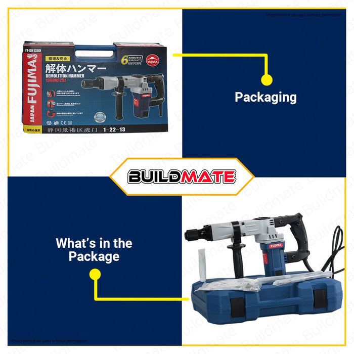 FUJIMA JAPAN Demolition Hammer 1300W 20J FT-DH1300 •BUILDMATE•