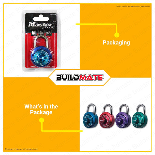 MASTER LOCK X-Treme Combination Padlock 45mm #1530D / 1530EURDCM Assorted Color SOLD PER PIECE