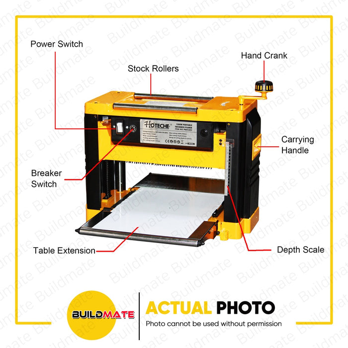 HOTECHE Portable Thickness Planer 12.5" HTC-P805303 •BUILDMATE•