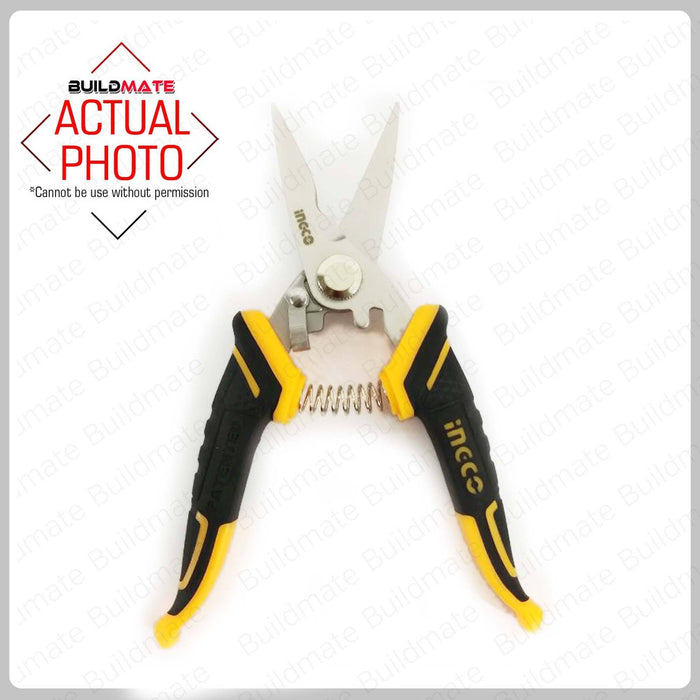 INGCO Electrician's Scissors Stainless Steel Blade with teeth HES0187 | HES0188 •BUILDMATE• IHT