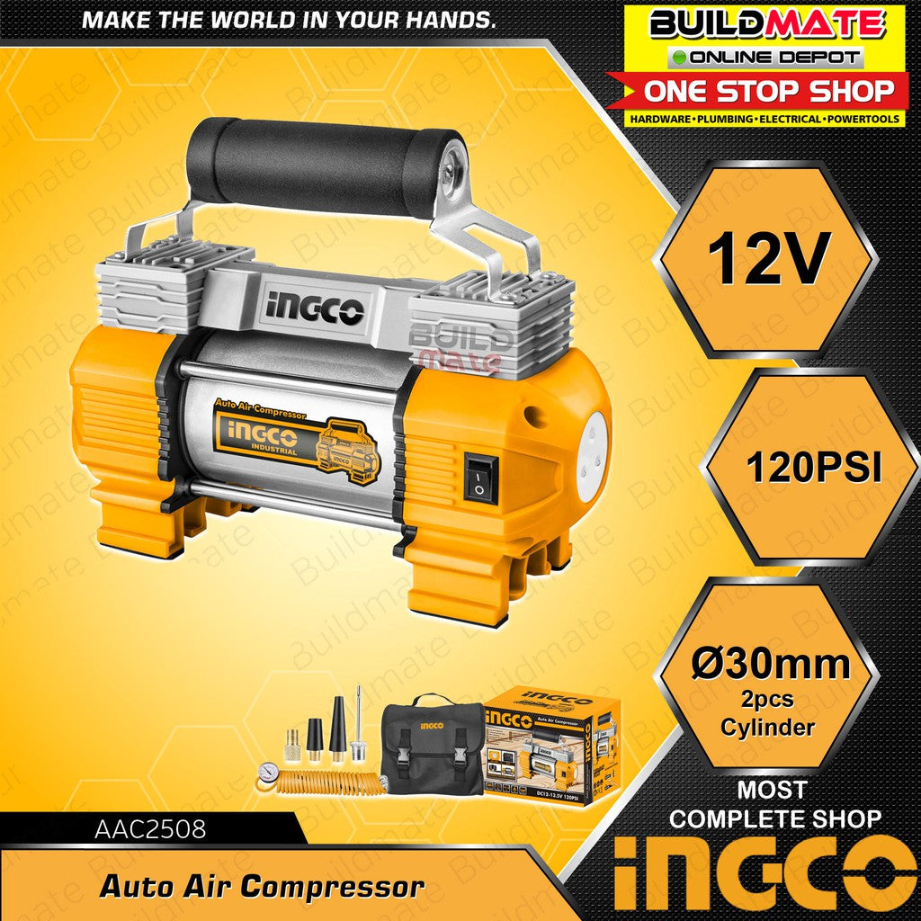INGCO Auto Air Compressor Pump Car Tire Inflator 120PSI Total Power Au ...