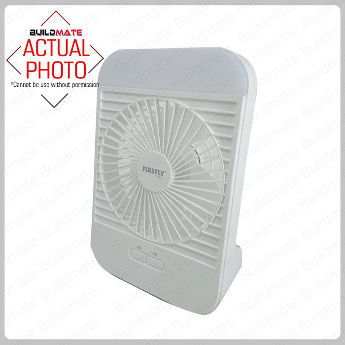 BUILDMATE Firefly Rechargeable 5" AC / DC Fan with Night Light 10W Multifunction Portable Table USB Personal Cooling Fan FEL651