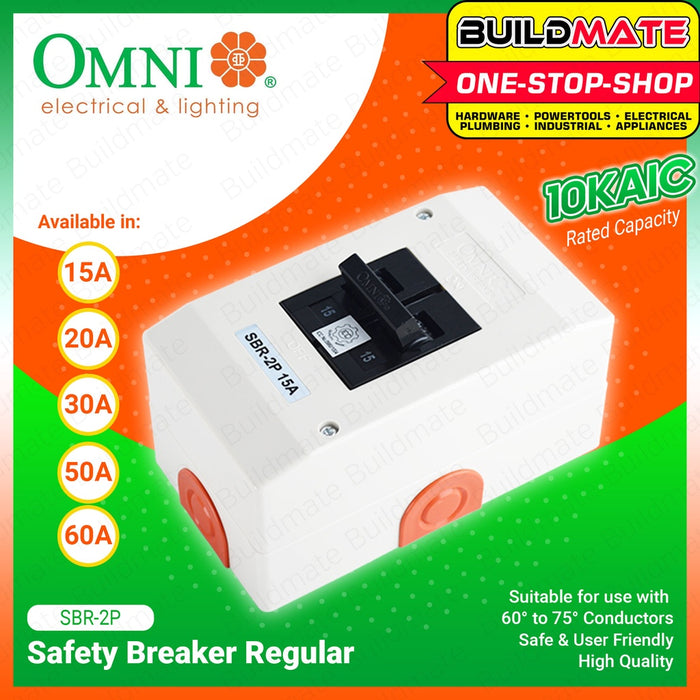 OMNI Electrical Safety Breaker Regular SBR-2P 15A 20A 30A 50A 60A SOLD PER PIECE •BUILDMATE•