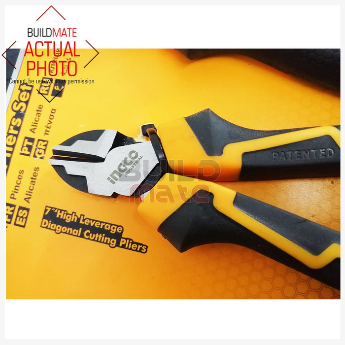 BUILDMATE Ingc 3pcs High Leverage Pliers Set Cr-V Combination, Long Nose, Diagonal Cutting Plier Hand Tools Repair Kit - IHT