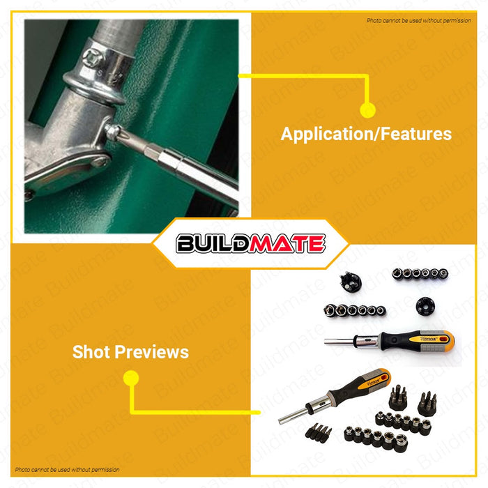 Hoteche 34 pcs Screwdriver Screw Driver Bits Set HTC-250534 •BUILDMATE•