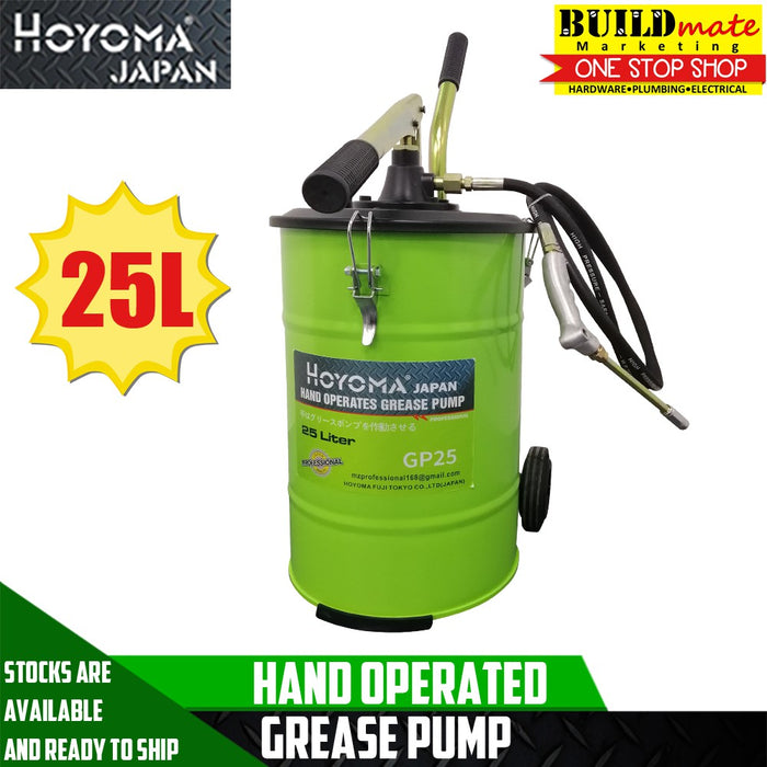 BUILDMATE Hoyoma Hand Operated Grease Lubricator Pump 25L GP25 HYMHT