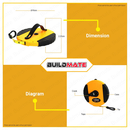 Hoteche Fiberglass Measuring Tape Measure 30m HTC-281130 •BUILDMATE•