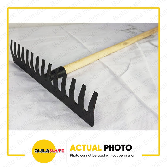 BUTTERFLY Garden Rake with Handle and Screw R104 (FLAT / BLACK) •BUILDMATE•