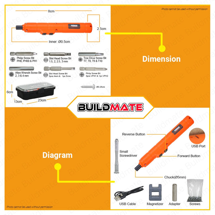 PROMAN Cordless Rechargeable Screwdriver PT-CS4.8V 100% ORIGINAL / AUTHENTIC •BUILDMATE•
