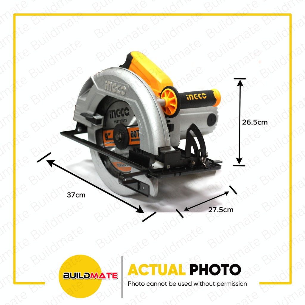 INGCO Industrial Circular Saw 9" 2200W CS23582 + FREE T HANDLE & BITS