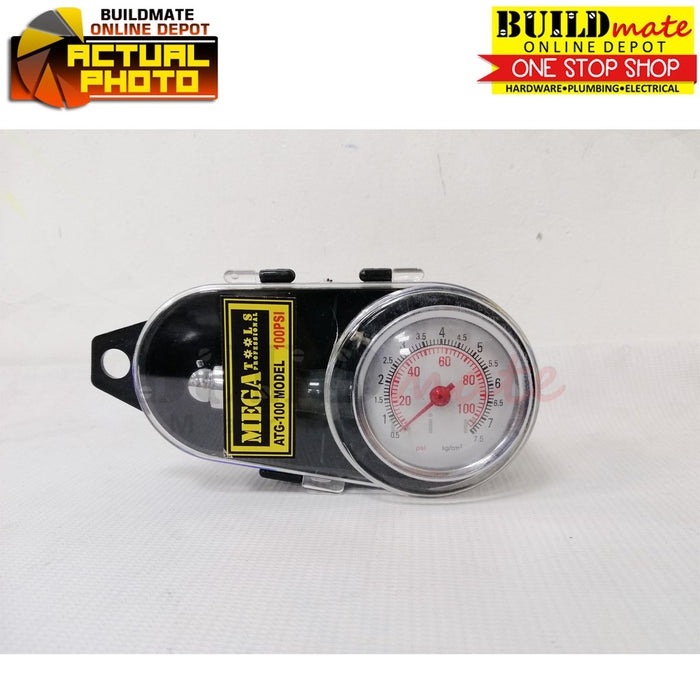 MEGA Dial Type Tire Gauge w/case 100PSI AGT-100 •NEW ARRIVAL!•