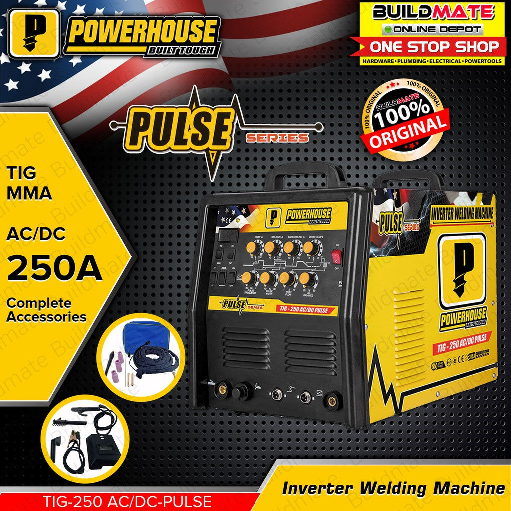 BUILDMATE Powerhouse 250A AC-DC TIG / MMA 2IN1 PULSE SERIES Inverter W ...