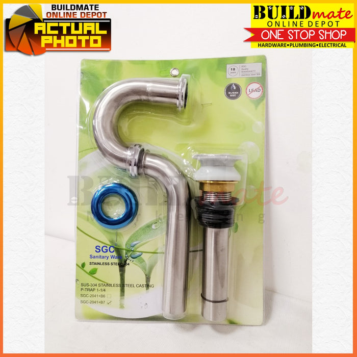 S.G.C. Stainless Steel P-Trap 1-1/4" SUS304-S.G.C.-2041+B6 •BUILDMATE•