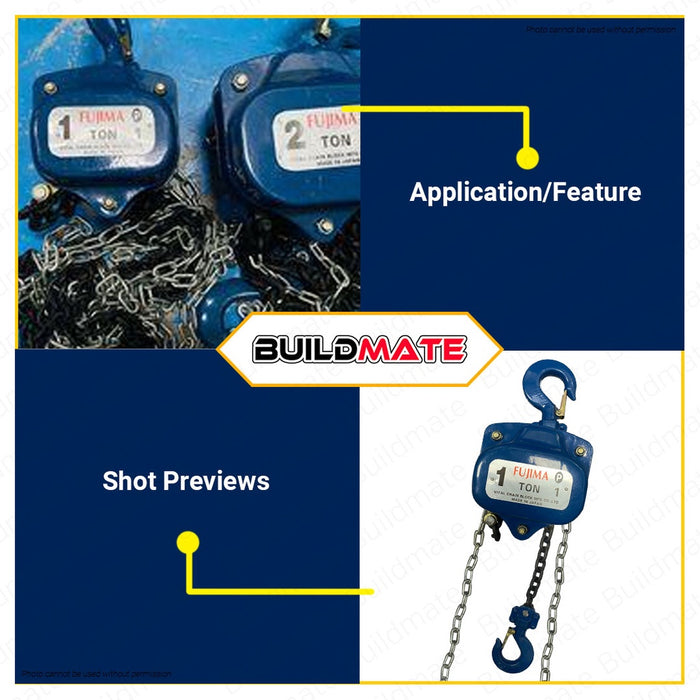 FUJIMA JAPAN Chain Block 1 TON FT-CB1T •BUILDMATE•