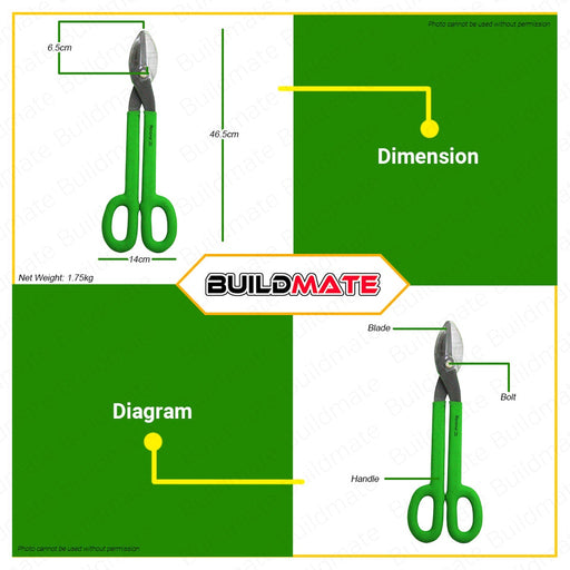 HOYOMA JAPAN Tin Snip Cutter Scissor 16" H-TC16 •BUILDMATE• HYMHT