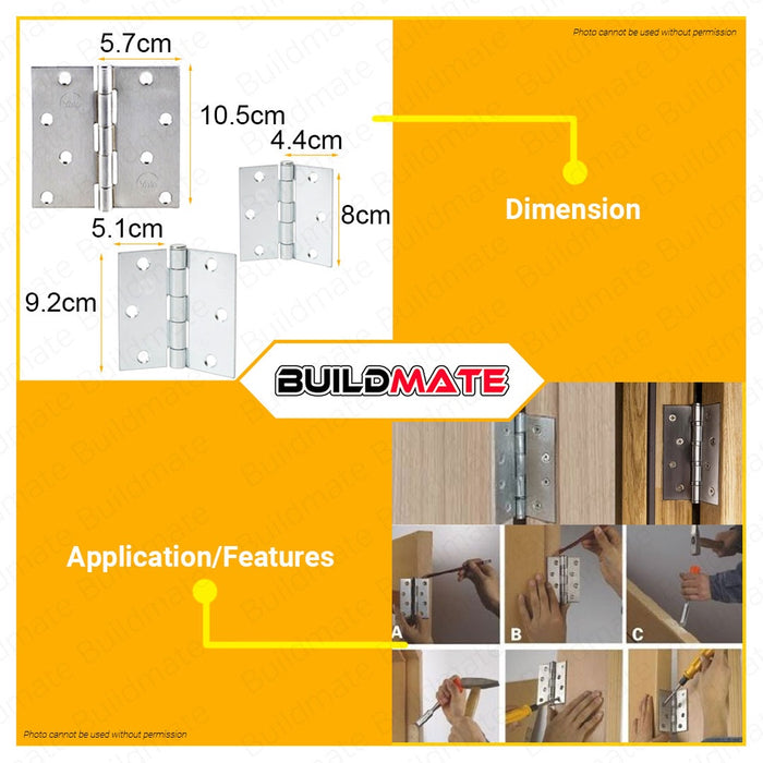 YALE Stainless Steel Loose Pin Door Hinges 3 x 3 | 3.5 x 3.5 | 4 x 4 Inches US15 SOLD PER PIECE
