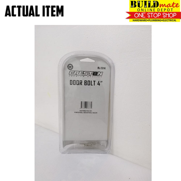 CRESTON Door Barrel Bolt 4" NICKEL PLATED FL-2314