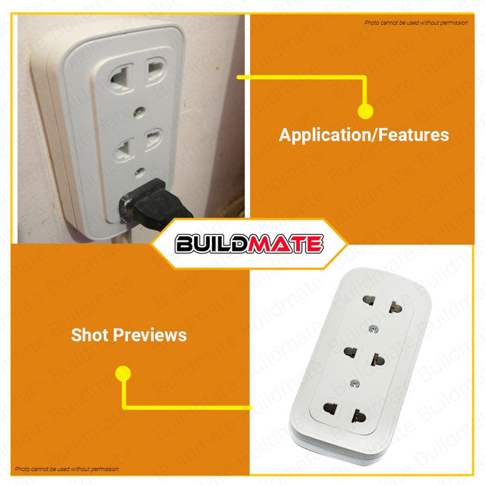 OMNI Surface 3-Gang Convenience Outlet 10A 250V WSO-003 •BUILDMATE•