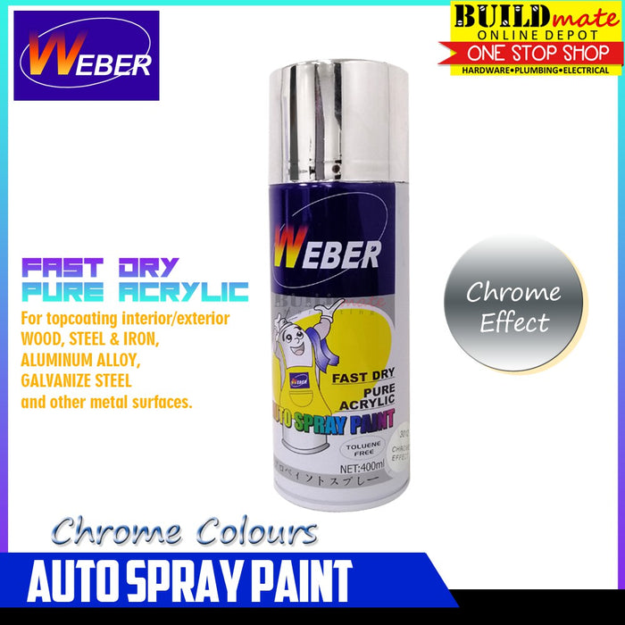 BUILDMATE Weber Auto Spray Paint 400ml Fast Drying Pure Acrylic Color Sprayer Paint Automotive Finishes SOLD PER PIECE