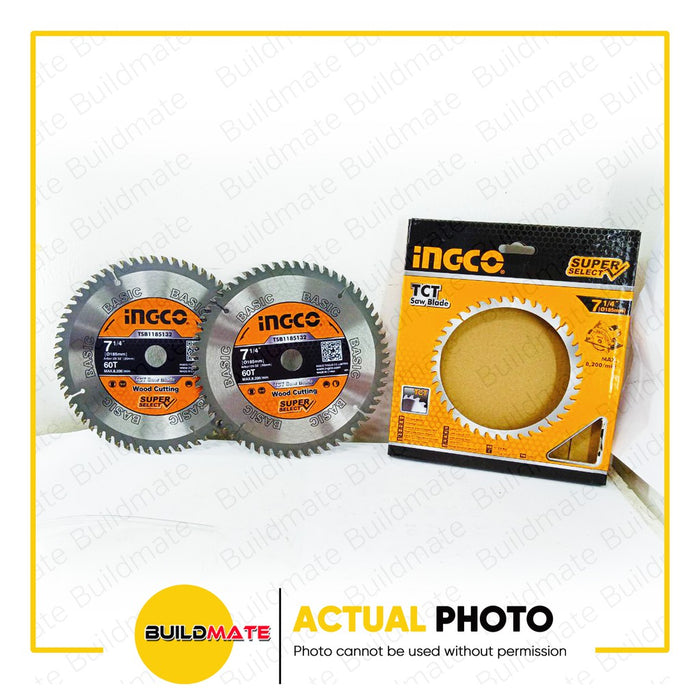 BUY 1 TAKE 1! INGCO TCT Circular Saw Blade 7 1/4" Ø185mm For Wood Cutting TSB1185132 •BUILDMATE• IHT