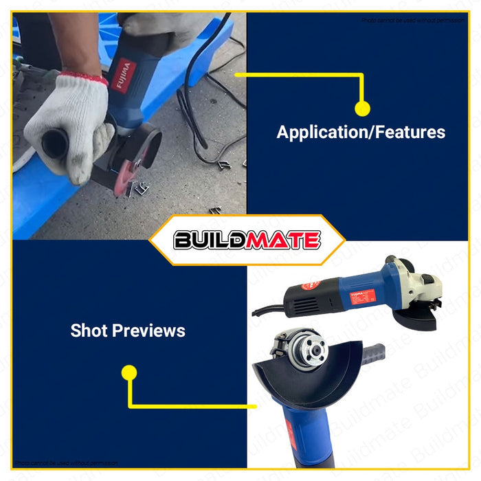 FUJIMA JAPAN Angle Grinder with Handle and FREE Carbon Brush  850W FT-AG850 •BUILDMATE•