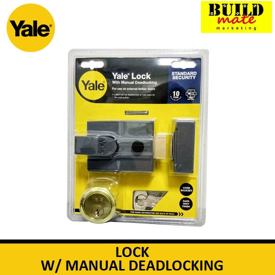 YALE Original Rim Lock Dead Lock with Manual Deadlocking P-88-DMG-PB-60 •BUILDMATE•