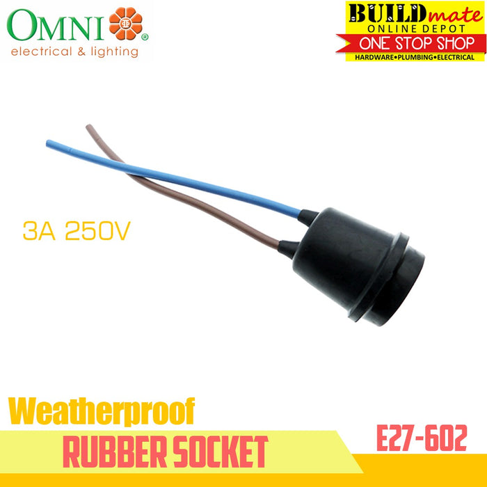 [WHOLESALE] (24PCS) OMNI Weatherproof Rubber Socket 3A 250V E27-602 •BUILDMATE•