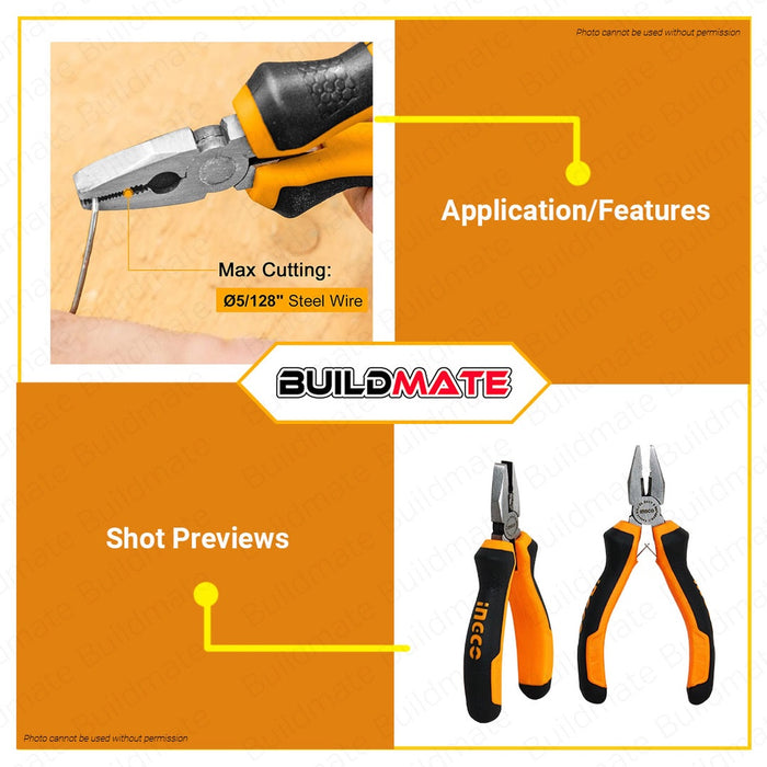 INGCO Mini End Combination Pliers 4.5" 115mm HMCP08115 •BUILDMATE• HT2