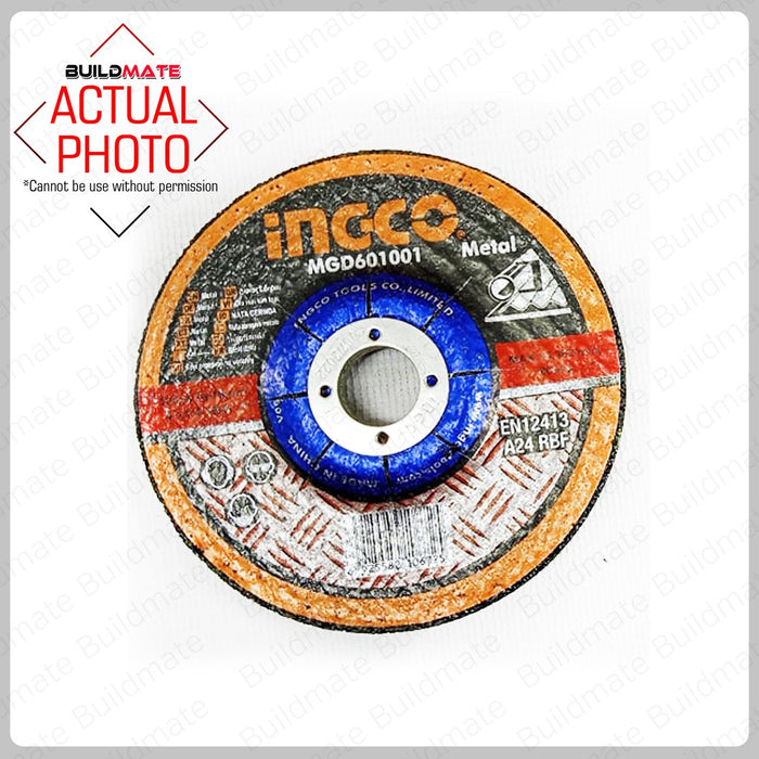 BUILDMATE Ingco Grinding Disc 100x6x16mm Abrasive Cutting Wheel Disc for Metal MGD601001  - IHT