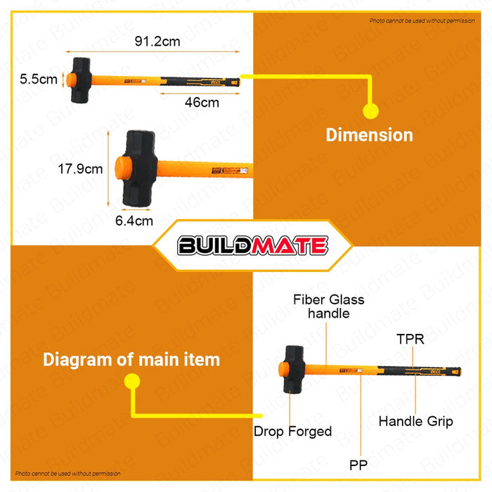 INGCO Sledge Hammer Sledgehammer 10lbs Converse Handle HSM01108D  AUTHENTIC •BUILDMATE• IHT