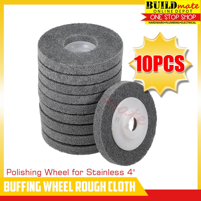 HOYOMA 10PCS Buffing Wheel Gray Rough Cloth Polishing Wheel for Stainless 4" •BUILDMATE• HYMA