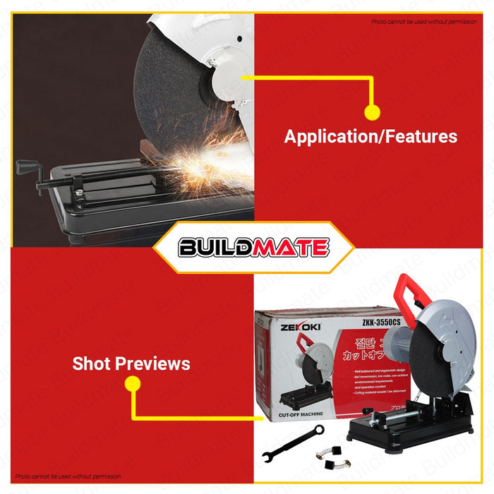 ZEKOKI JAPAN 355mm 14" Inches Cut Off Machine Belt-driven Cutting Chop Saw ZKK-3550CS •BUILDMATE•