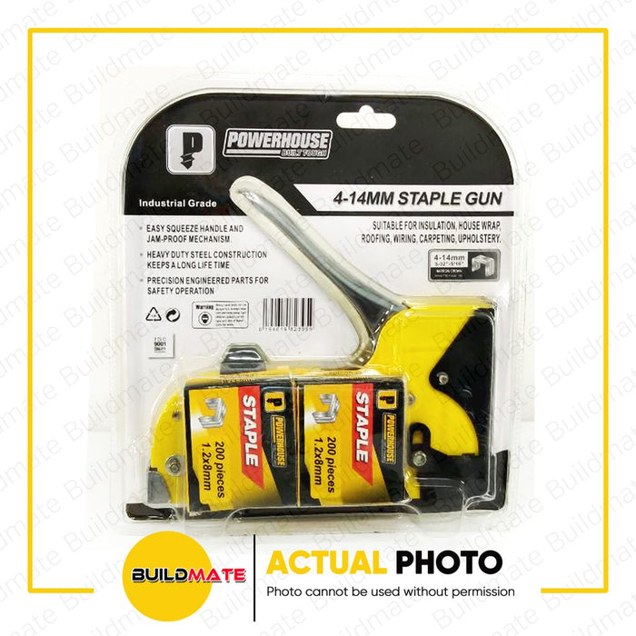 POWERHOUSE STAPLE GUN 4-14mm HEAVY DUTY INDUSTRIAL GRADE •BUILDMATE• PHHT