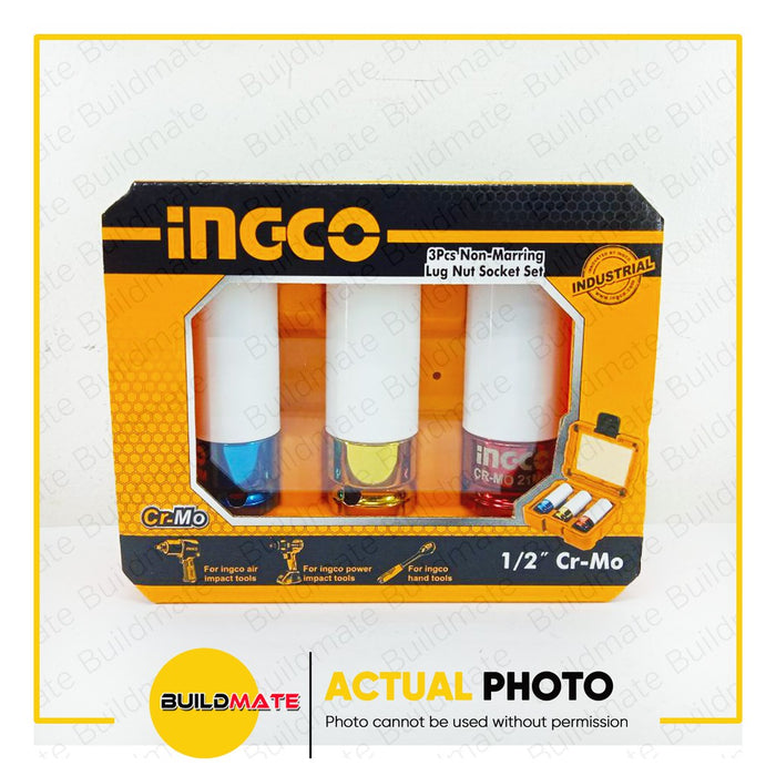 INGCO 1/2" Non-Marring Lug Nut Socket Set 3PCS/SET HNMLNS031 •BUILDMATE• IHT