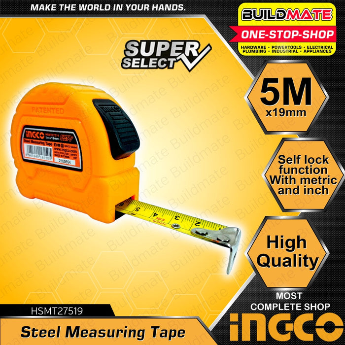 INGCO Steel Tape Measure Measuring Tape with Metric & Inch Super Select 3 METERS | 5 METERS HT2