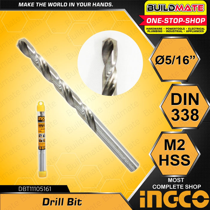 INGCO M2 HSS Drill Bit 5/16" DBT11105161 100% ORIGINAL / AUTHENTIC •BUILDMATE• IHT