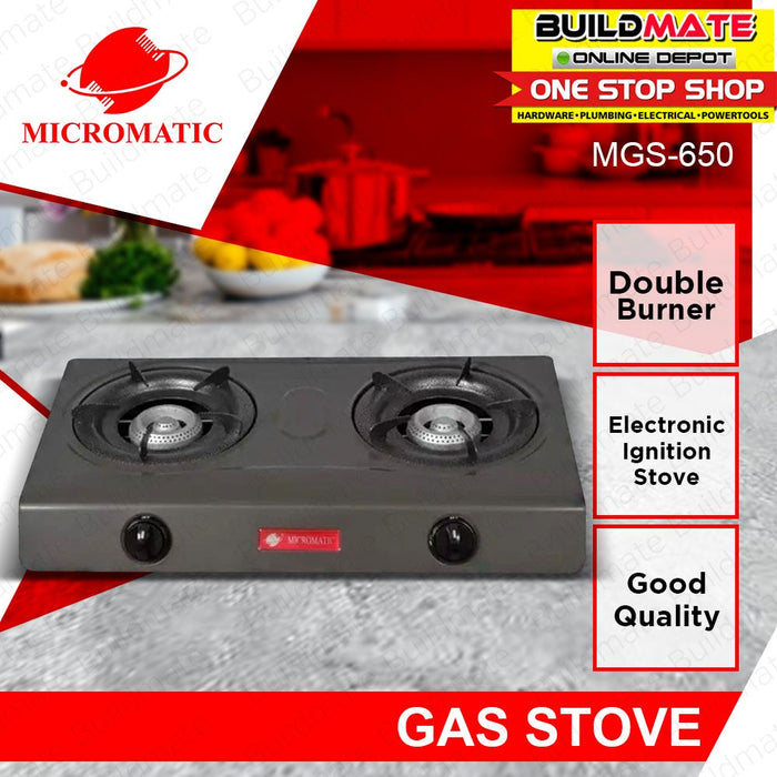 MICROMATIC Double Burner Gas Stove MGS-650 •BUILDMATE•