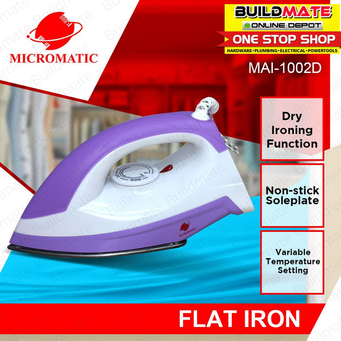 MICROMATIC Flat Iron Dry Iron 1000W 3 COLOR MAI-1002D •BUILDMATE•