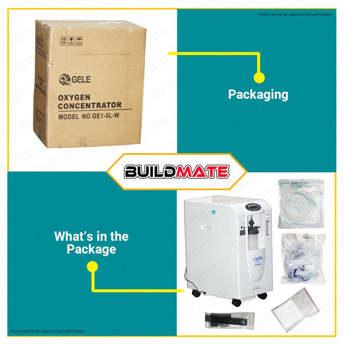 Medical Grade 5L Oxygen Concentrator Inhalation Pump 24/7 Use •BUILDMATE•